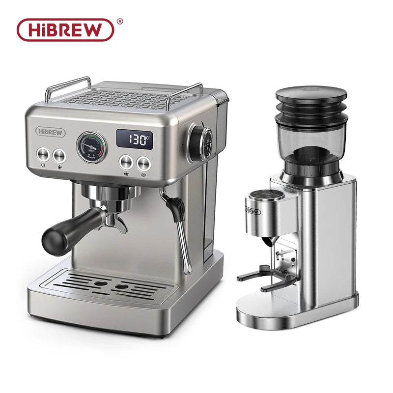 HiBREW 20Bar Semi Automatic Espresso Coffee Machine Temperature Adjustable 58mm Portafilter Cold/Hot Coffee Maker Metal CaseH10A