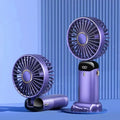 Portable Handheld Personal Rechargeable Fan LED Digital Display 90°Adjustable  Rechargeable Fan , 5 Speed Wind Mini Aromatherapy